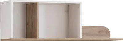 Produktbild von Wandregal SPACE aus MDF, 114 cm breit, 36 cm hoch, 25 cm tief, weiß/holz, 2 Fächer