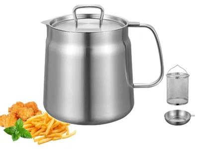 Fritteuse Edelstahl 2 l mit Filter, Deckel und Korb