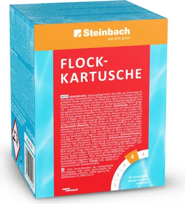 Produktbild von STEINBACH Flockkartusche 1 kg | zur Bindung von Schwebstoffen & Trübungen im Poolwasser | für glasklares Wasser | verbessert die Sandfilterleistung | Nicht für Kartuschenfilter geeignet