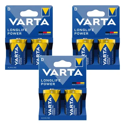Immagine prodotto di 6 batterie alcaline VARTA Longlife Power D LR20