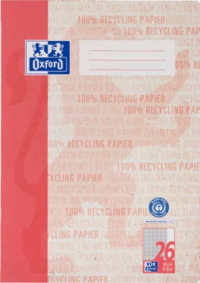 Produktbild von Oxford Schulheft Recycling - DIN A4 - Lineatur 26 - 16 Blatt - 15 Stück