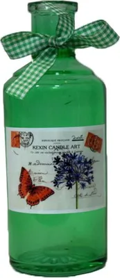 Immagine prodotto di Bottiglia di vetro decorativa verde con cocard e adesivo