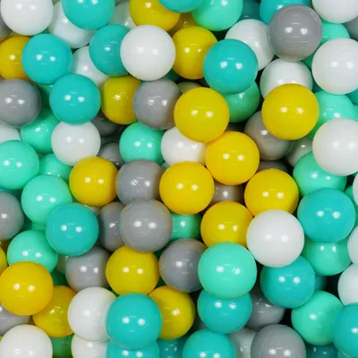 Image de Balles de jeu ø7cm 400pcs Jaune, Menthe, Turquoise, Blanc, Gris