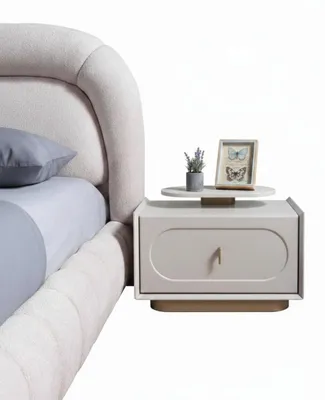 Obrázok produktu pre Moderná spálňová zostava – biela posteľ, nočné stolíky, elegantná skriňa