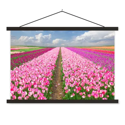 Produktbild von MuchoWow® Textilposter Tulpen - Sonne - Frühling 150x100 cm mit schwarzem Rahmen - Schlafzimmer