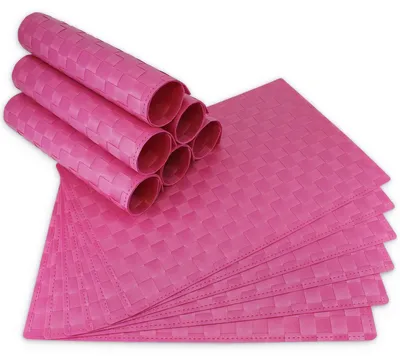 Imagen del producto de Manteles individuales MODERN, juego de 12, color rosa, para usar como posavasos