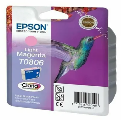 Immagine prodotto di EPSON T0806 Light Magenta Ink Cartridge - Hummingbird (C13T08064011)