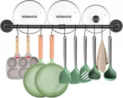 Immagine prodotto di Gancio a parete per utensili da cucina, 80 cm, con 16 ganci
