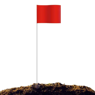 Produktbild von Markierungsfahnen Rot 100 Stück 38 x 10 x 13 cm PVC Stahlstab