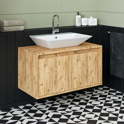 Produktbild von Roomart ATLANTIC-85 Badmöbel Unterschrank 85 cm breit, Eiche