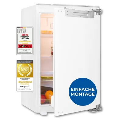 Produktbild von Exquisit Einbaukühlschrank ohne gefrierfach, 88 cm, 135 Liter, Festtüre, Vollraumkühlschrank, Schnellkühlen, 3 Ablagen, EKS5131-V-FE-090E