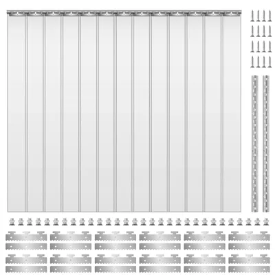 Obrázok produktu pre PVC pásová záclona – dverová záclona – 183 x 213 cm – 13 pásov – upevnenie na háčiky – priehľadná – žltá