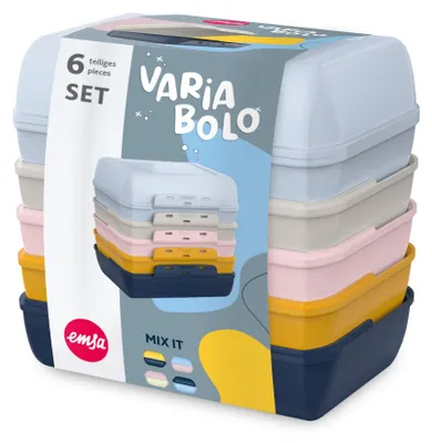 Produktbild von EMSA VARIABOLO Kids Brotdosen, N11109, Box, Rechteckig, Gemischte Farben, Kunststoff, China, 310 g