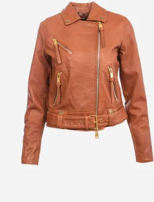 Image de Veste motard Camille marron S pour femme de Guess – Une touche d'élégance, cuir naturel