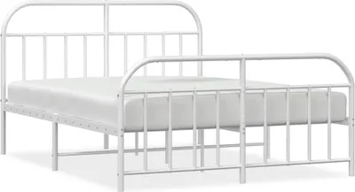 Produktbild von "SALE 2026"Bettgestell - Doppelbett - mit Kopf- und Fußteil Metall Weiß 140x200 cm - Polsterbett Klassische Betten DE5451104