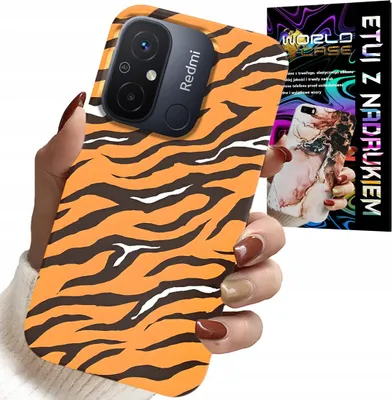 Produktbild von Etui Do Xiaomi Redmi 12C - Plecki W Tygrysie Paski Pokrowiec +Szkło