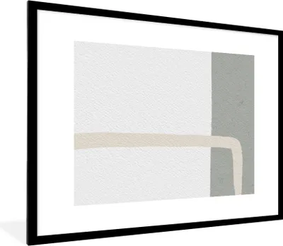 Produktbild von MuchoWow® Gerahmtes Poster Abstrakt - Minimalismus - Design 80x60 cm - Poster mit Schwarzem Bilderrahmen Wandposter Rahmen Foto Bilder - Schlafzimmer-Dekorationen - Fotoposter