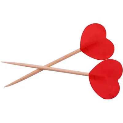 Produktbild von 50 Rote Herz Party Picker 6,5cm