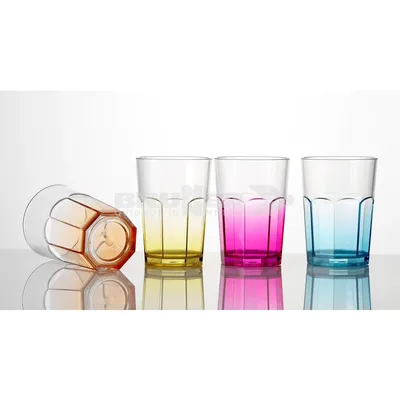 Immagine prodotto di Bicchieri OCTOGLASS - Set da 4 - fondo colorato - policarbonato infrangibile