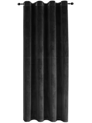 Produktbild von Verdunkelungsvorhang Samt weich Schwarz 140x225 cm Ösen Vorhang blickdicht Ösenaufhängung abdunkelnd Gardine