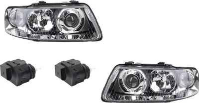 Zdjęcie produktu dla Reflektory samochodowe pasujące do Audi A3 8L, produkcja od 09/2000 do 05/2003, lewe i prawe, komplet. Serwomotor