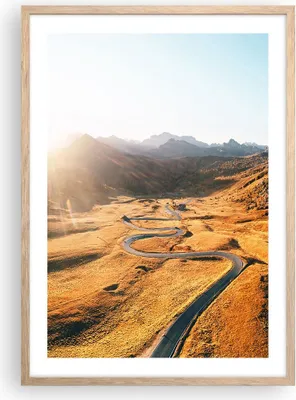 Produktbild von Gerahmtes Poster - Rahmen in heller Eiche - Sonne Berge Weg - 50x70 cm - Wand Bild - Wanddeko - Wandbilder - Kunstposter - Wandposter - Bilderrahmen - Bilder - Kunstdruck - P2NPA50x70-4836