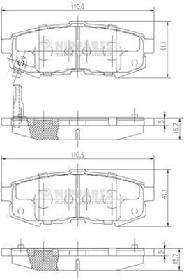 Produktbild von NIPPARTS Bremsbeläge Satz Hinten Bremsklötze für MAZDA MPV II (LW) N3613023