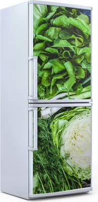 Produktbild von Kühlschrankdekoration 70x180 cm Aufkleber auf dem Kühlschrank - grünes Gemüse und Kräuter
