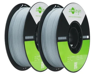 Produktbild von Creality Soleyin Ultra PLA Filament, 1.75mm, 2KG für 3D Drucker, 2 x 1kg- Grau - 3301010501