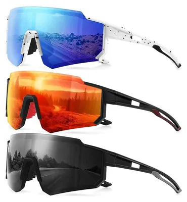Produktbild von Polarisierte Sport-Sonnenbrille für Männer und Frauen, leichte Sonnenbrille mit UV-Schutz zum Radfahren, Laufen, Angeln