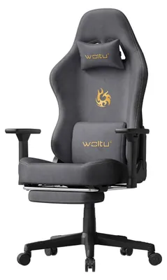 Produktbild von WOLTU Gaming Stuhl atmungsaktiver WildKunstleder, Ergonomisch, mit Lendenkissen Kopfkissen : Grau Farbe: Grau
