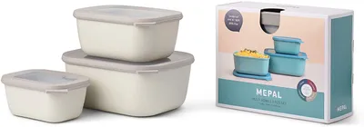 Immagine prodotto di Mepal 2 Stück set cirqula rechteckig 3-tlg (750+1500+3000) - nordic white 106271032500