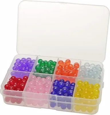 Immagine prodotto di Famanu Set di perline: 400 perline rotonde in pietra semipreziosa, perline di giada da 6 mm in 8 colori