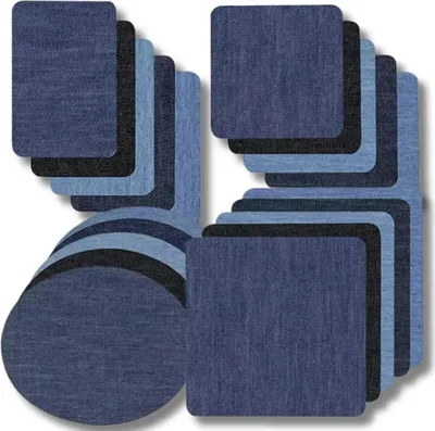 Immagine prodotto di Set di 20 pezzi di toppe TERMO PATCH per jeans, varie dimensioni, imitazione denim