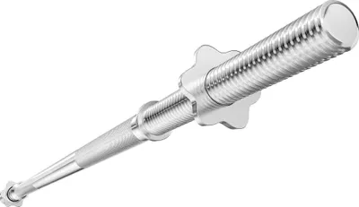 Produktbild von Hop-Sport Langhantelstange 30mm – Hantelstange 167cm Länge, verchromt und gerändelt, mit Gewinde und Sternverschlüssen – aus massivem Stahl