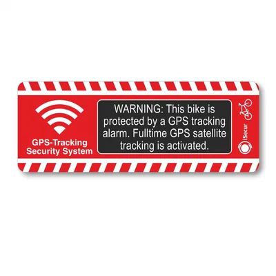 Produktbild von 2er Set Aufkleber Fahrrad GPS Alarm Tracking System I hin_285 I 8 x 3 cm Rot