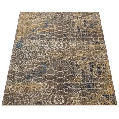 Immagine prodotto di Tappeto da soggiorno a pelo corto Boho Vintage Design Motivo geometrico Dimensioni 80x150 cm