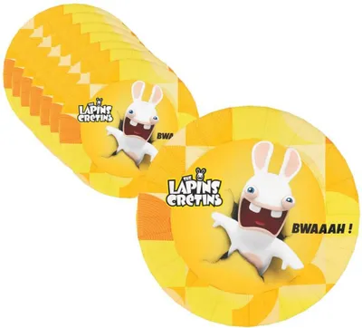 Image de 8 assiettes en carton Raving Rabbids 23 cm -