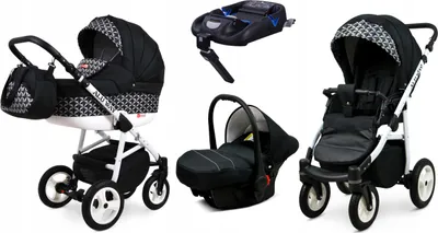 Obrázok produktu pre BabyLux® Alu Way | Kočík 4v1 Set | Optical Black | Kombi kočík | Kočíková súprava | Is