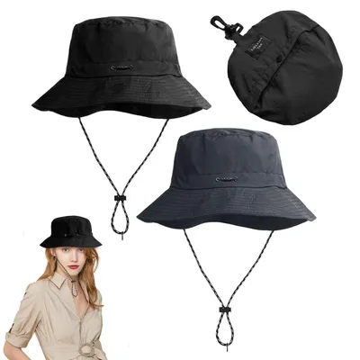 Immagine prodotto di Cappello impermeabile Fischerhut, taglia M-L, confezione da 2 pezzi, colore nero/grigio