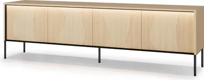 Produktbild von Furniture24 Tv - Lowboard Flow Fw-05 Fernsehschrank 193 Cm Eiche Vincenza Push To Open Mdf Fronten Led