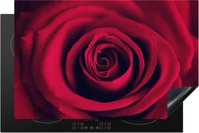 Produktbild von KitchenYeah© Herdabdeckplatte Rosen - Rot - Blumen , 80x52cm, Küche Deko, Glaskeramikkochfeld Herdabdeckung, Abdeckplatte fùr Kochfeld