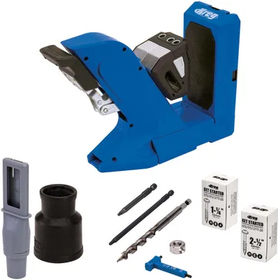 Produktbild von KREG Pocket Hole Jig 720 Taschenloch Bohrschablone ( KPHJ720 ) + Stufenbohrer + Bit + Schrauben