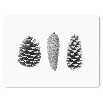 Produktbild von MuchoWow® Mauspad Mousepad Tannenzapfen - Natur - Schwarz und Weiß - Herbst 23x19 cm - Mousepads - Maus Mat - Pad - Mausunterlage - Schreibtischunterlage - Mauspad