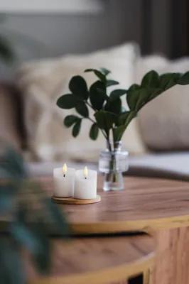 Produktbild von LED-Kerzen "Flamme" kurz 2er Set warmwei