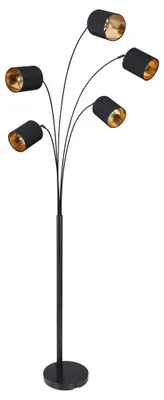 Produktbild von LED Stehlampe, schwarz-gold, Textilschirme schwenkbar, H 204 cm