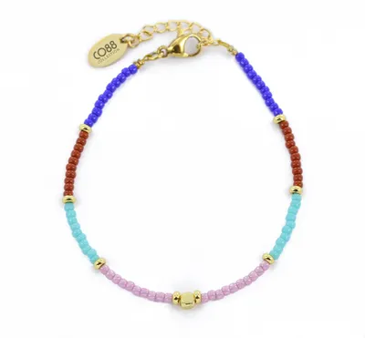Produktbild von CO88 Collection 8CB-91145 Perlenarmband mit Miyuki-Perlen – Mehrfarbig – 16+3 cm – Goldfarbener Verschluss