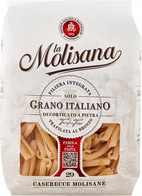 A bag of Casarecce Molisane pasta.