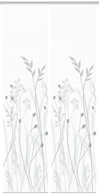 Produktbild von Schiebegardinen GRASIL, halbtransparent, Höhe 260 cm, grau Bambusoptik