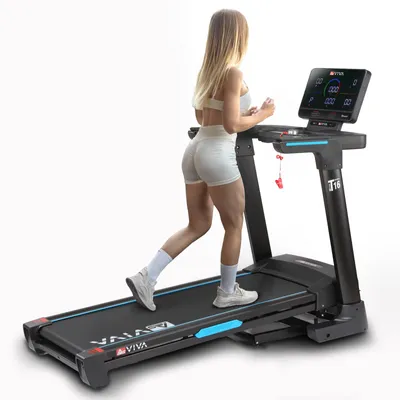 Produktbild von Laufband klappbar AsVIVA T16 Heimtrainer mit Bluetooth bis 18 km/h 18% Steigung bis 150kg für Zuhause